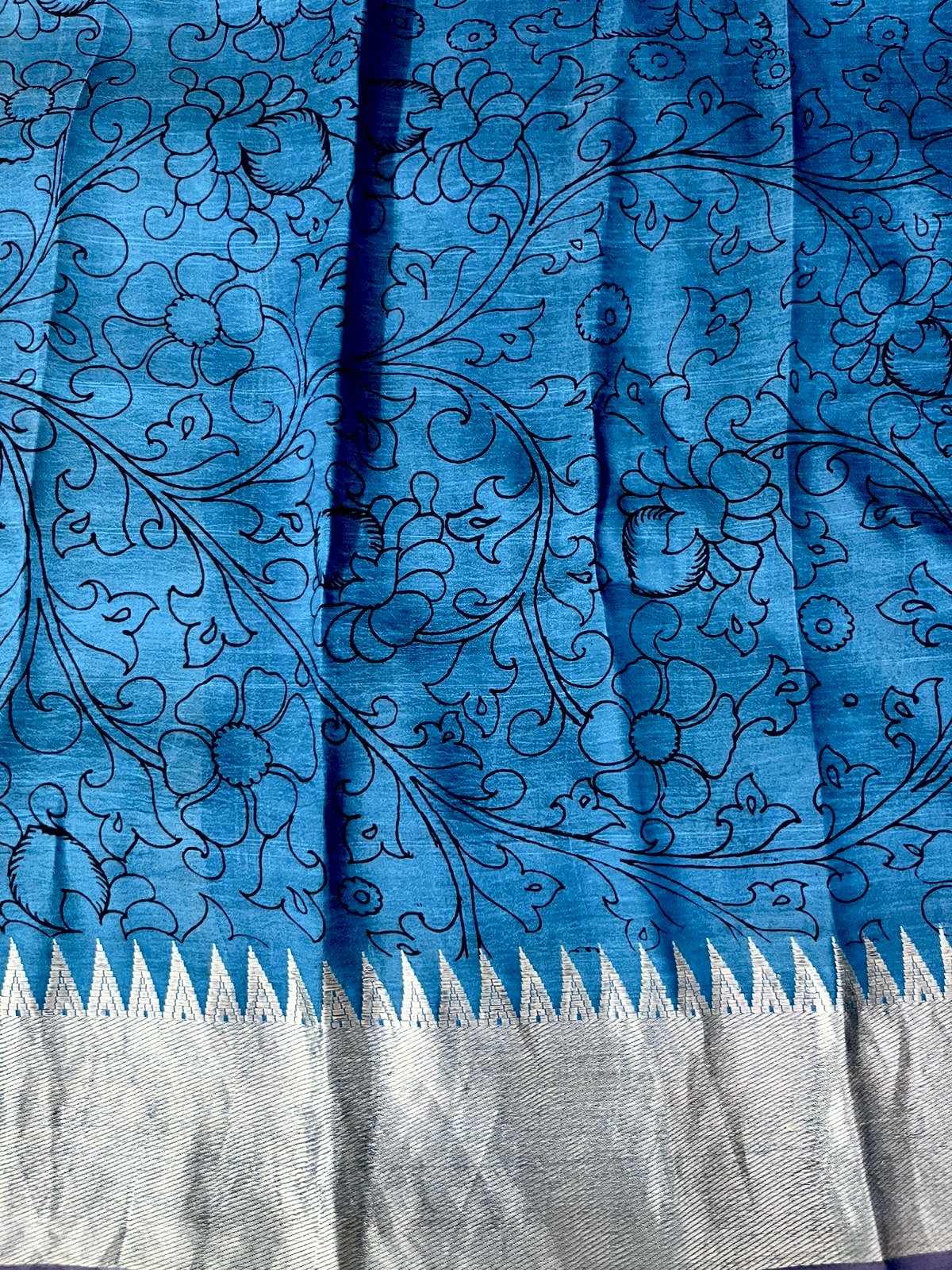 Reverse technique penkalamkari saree