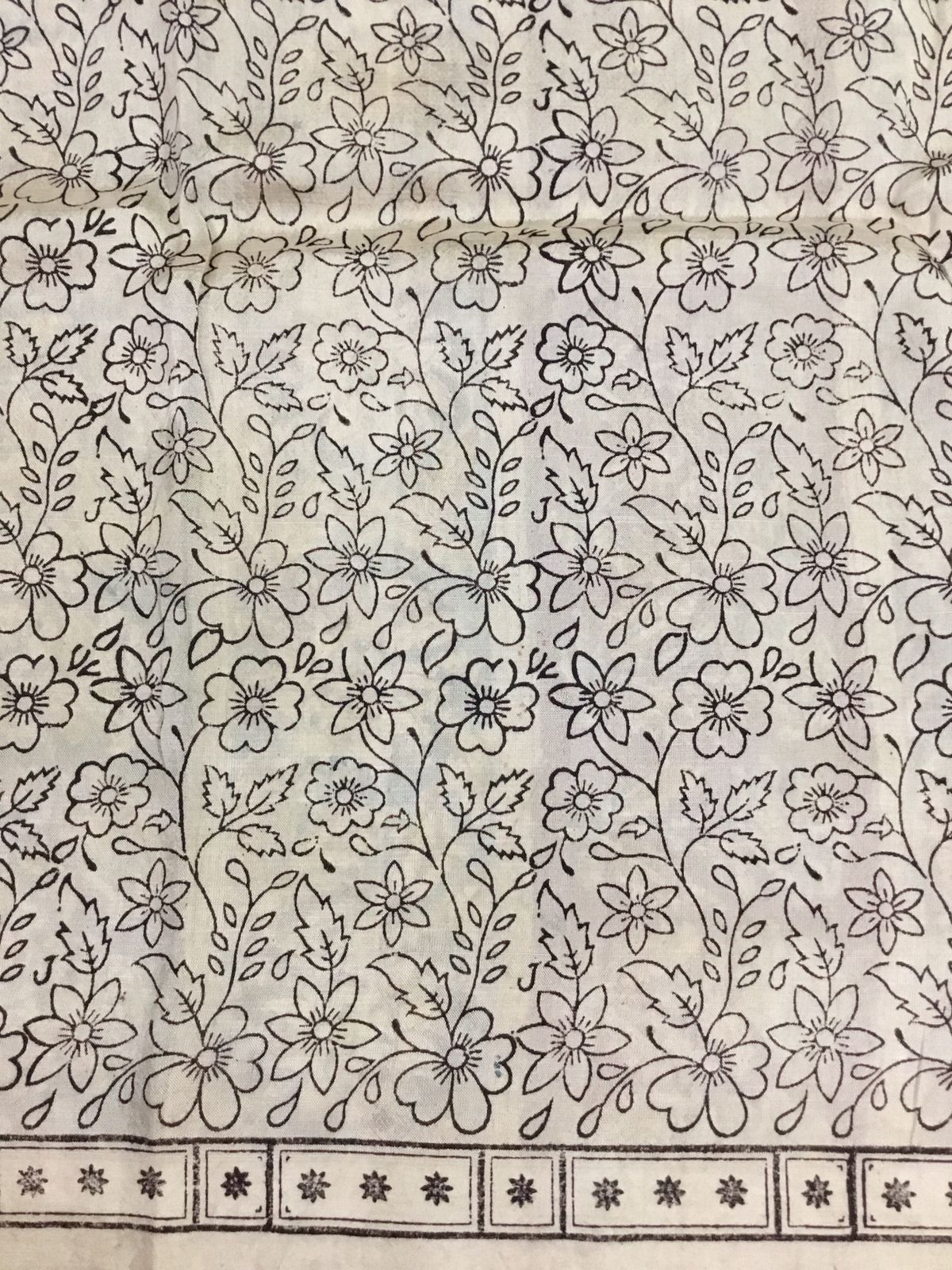 Silkcotton block print saree