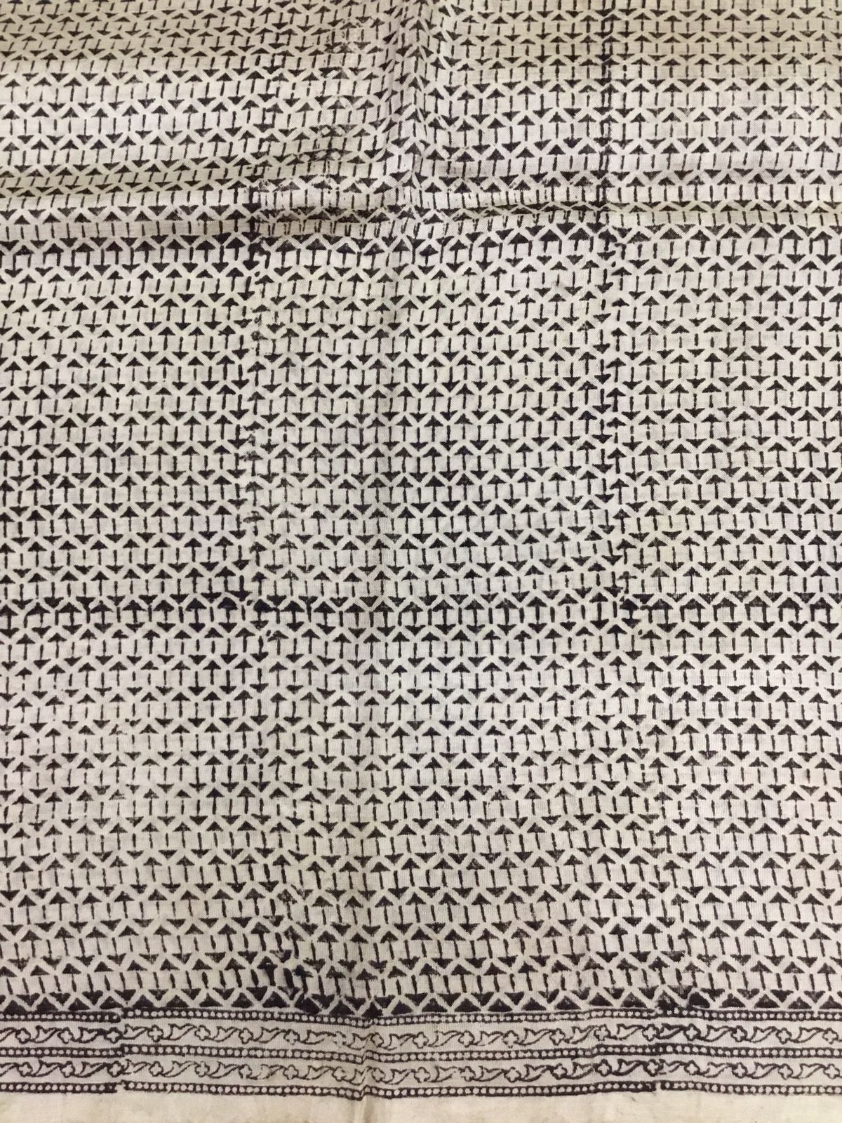 Silkcotton block print saree
