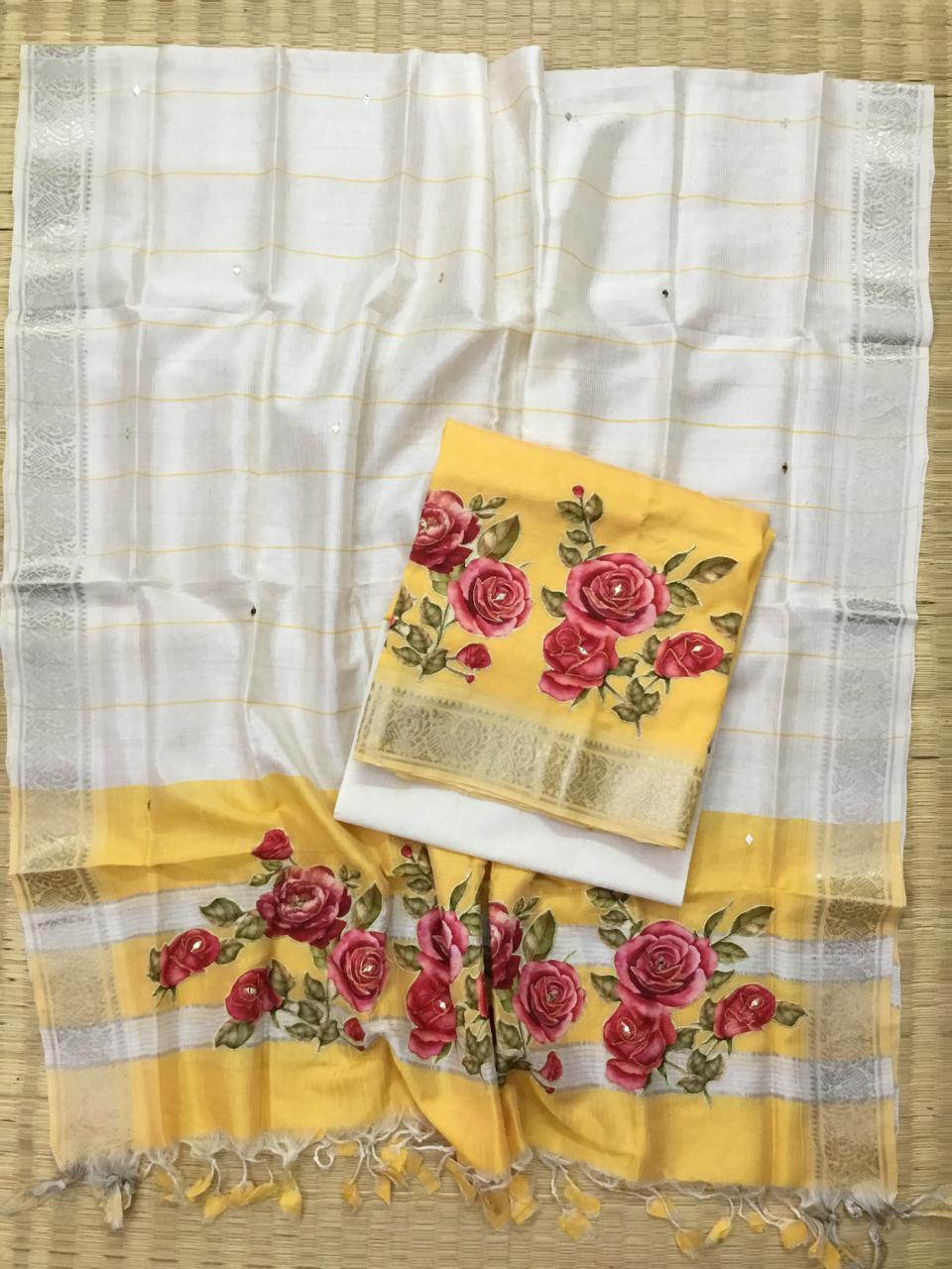 Silkcotton applique salwar