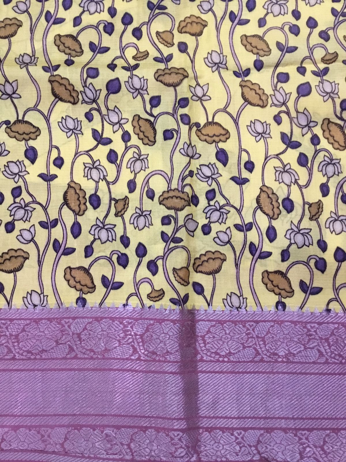 Silkcotton polka dots saree
