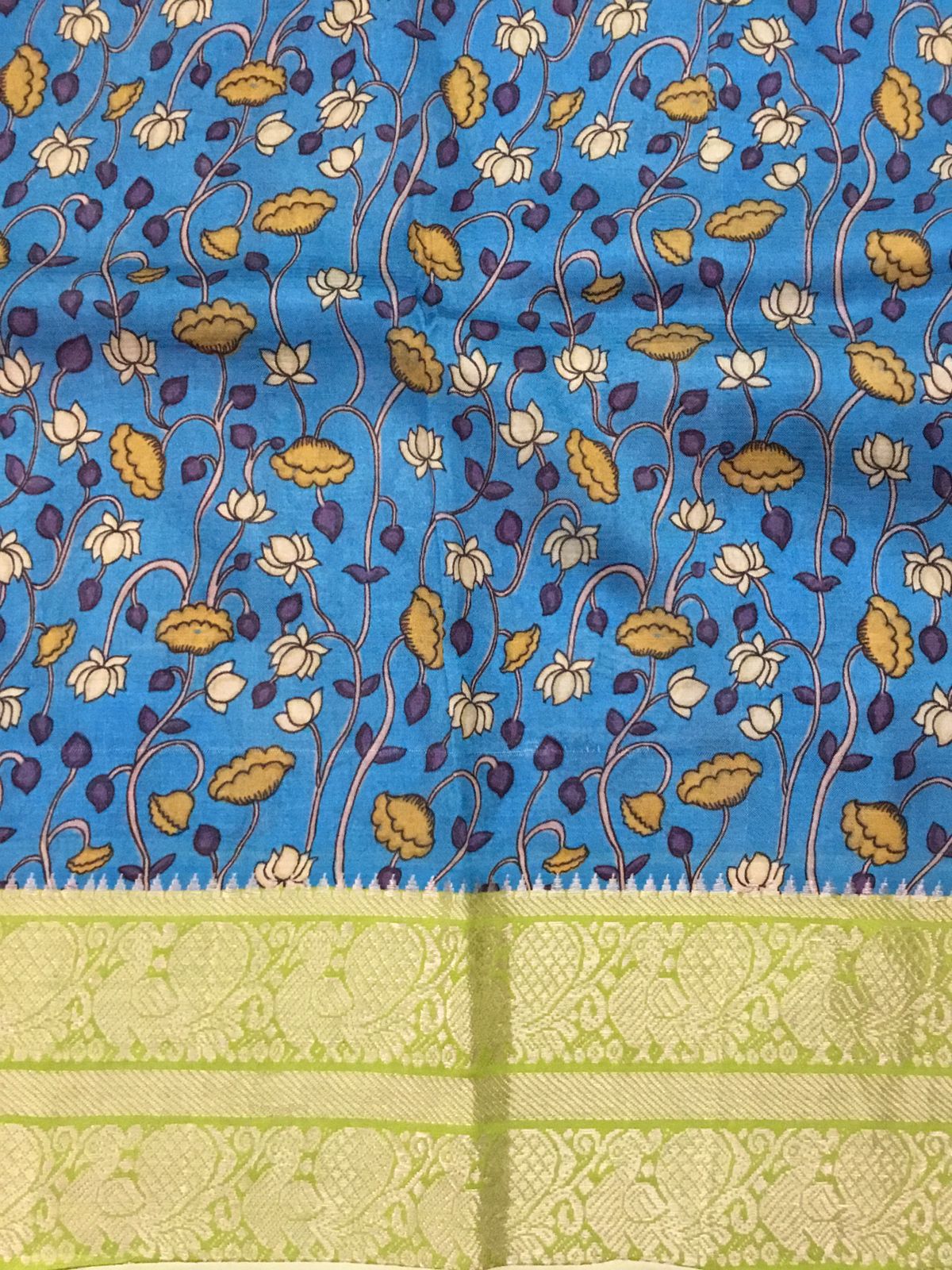 Silkcotton polka dots saree