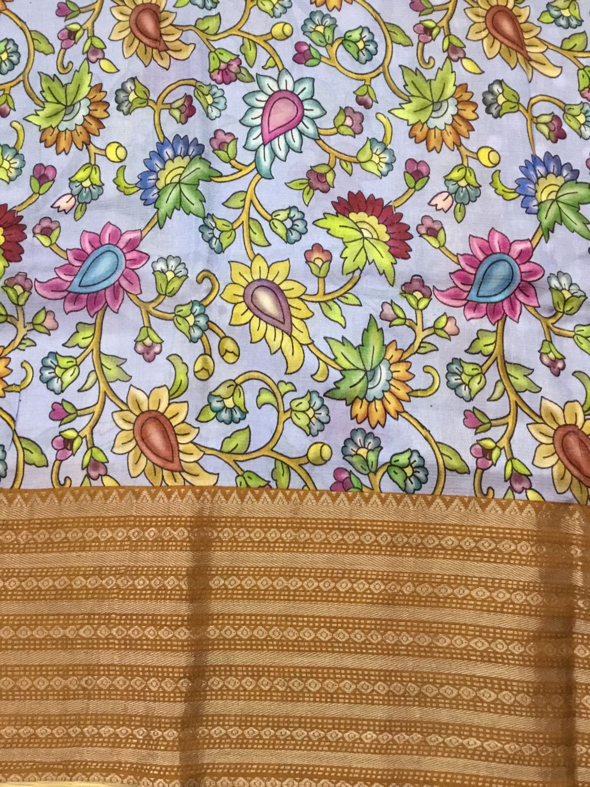 Silkcotton polka dots saree