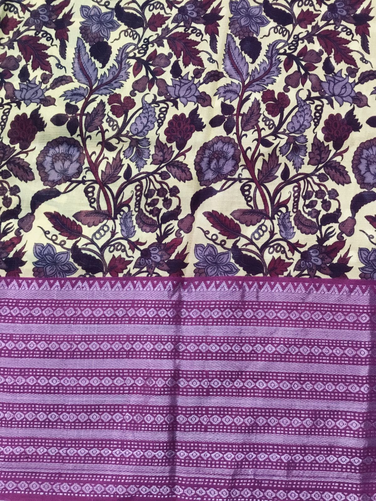 Silkcotton polka dots saree