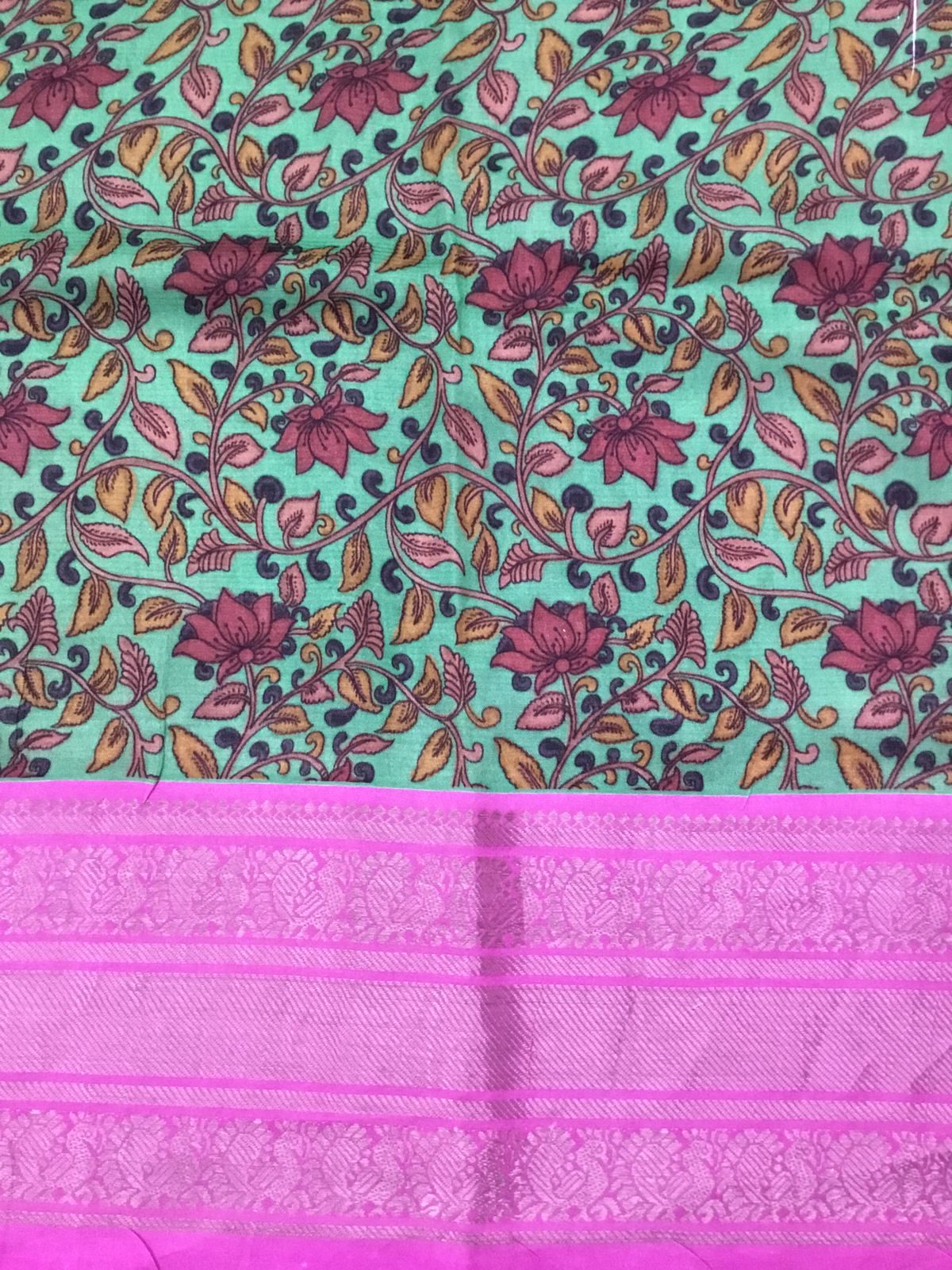 Silkcotton polka dots saree