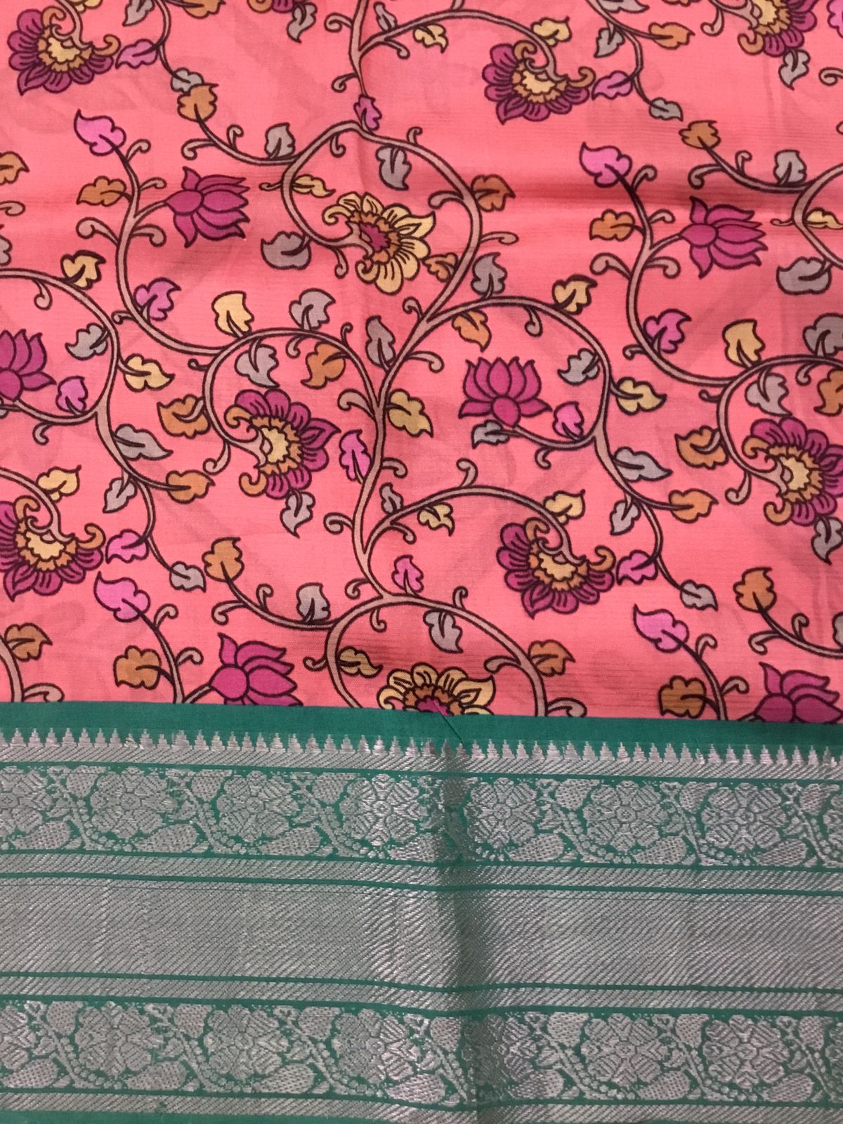 Silkcotton polka dots saree