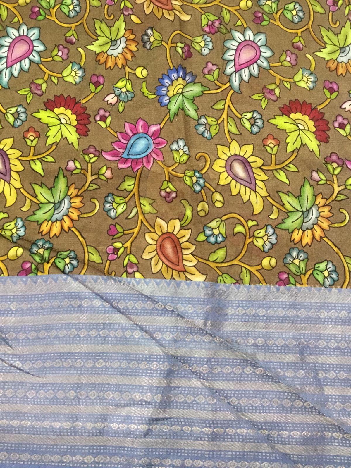 Silkcotton polka dots saree