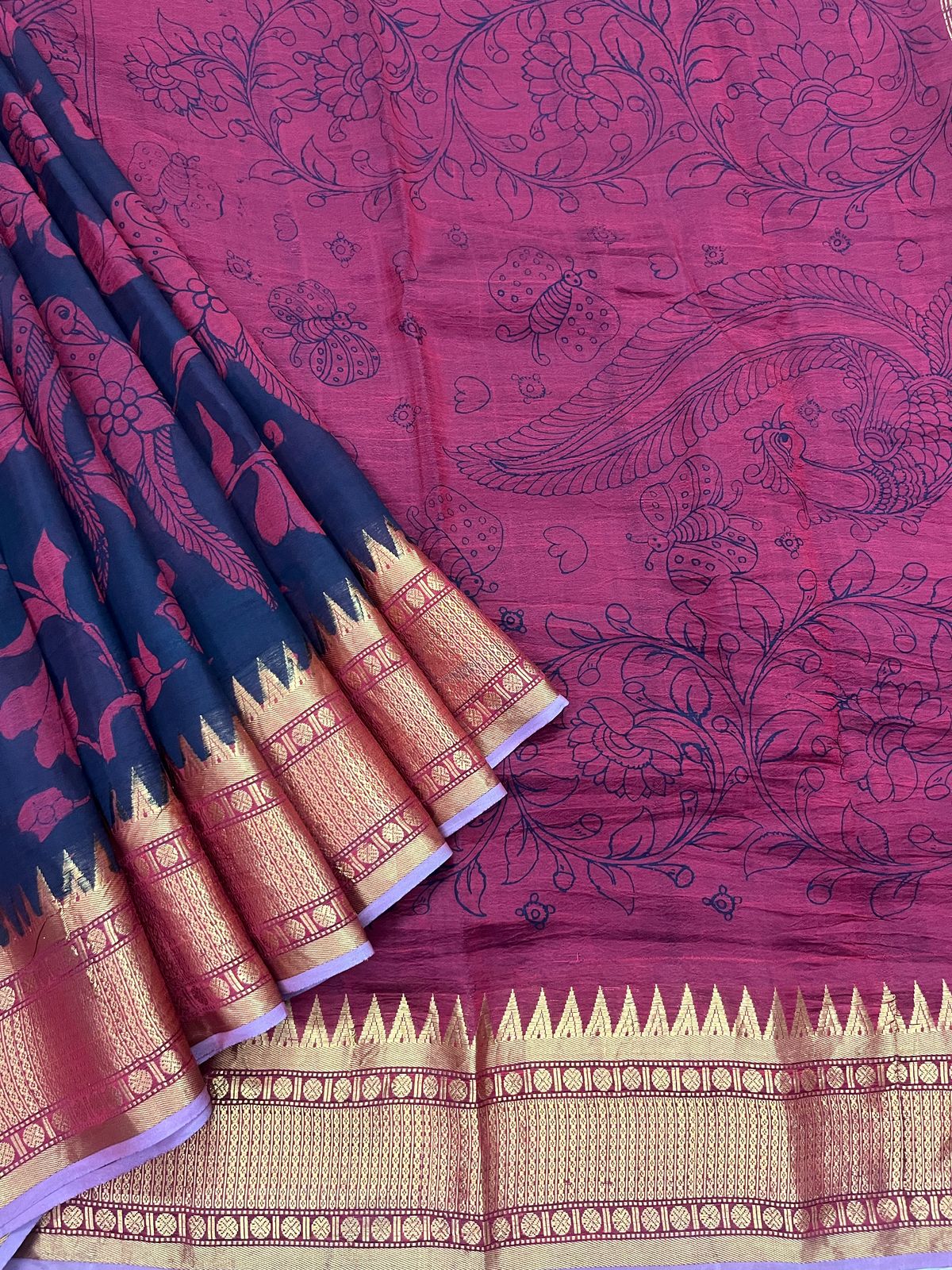 Reverse penkalamkari saree