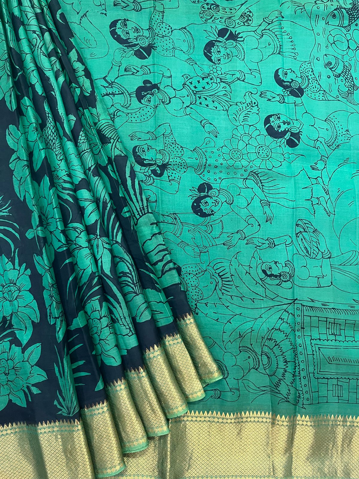 Reverse penkalamkari saree