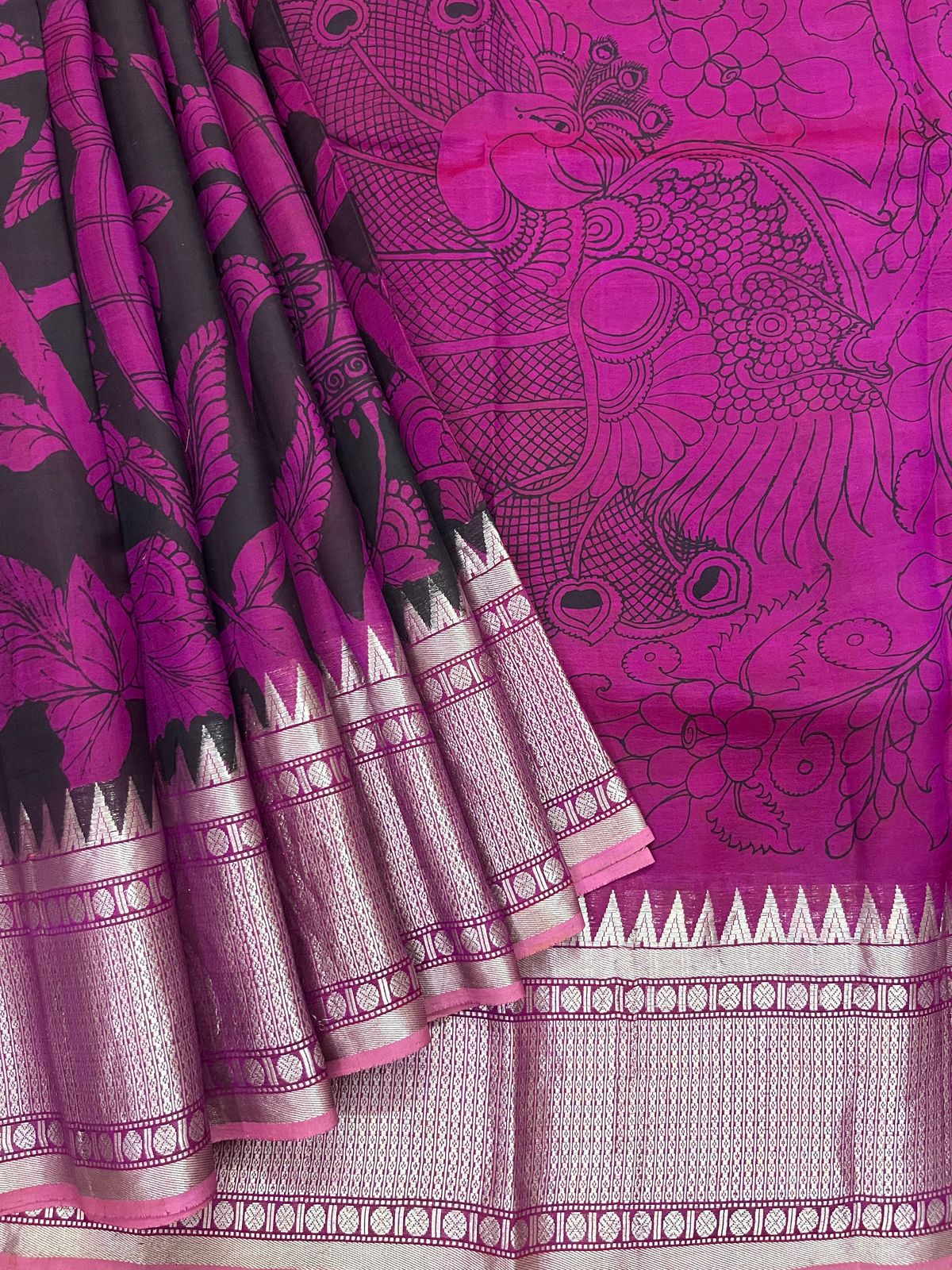 Reverse penkalamkari saree