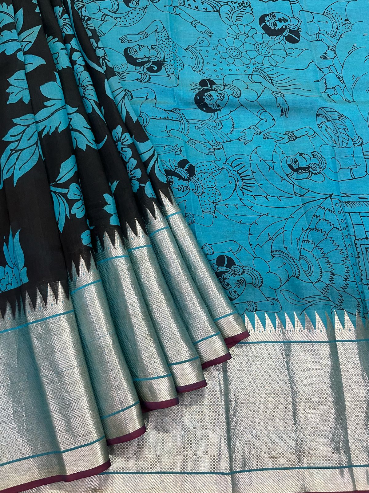 Reverse penkalamkari saree