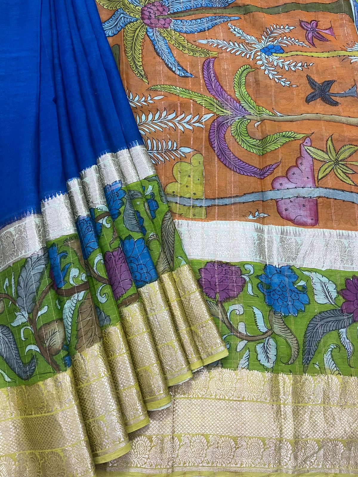 Pen kalamkari saree