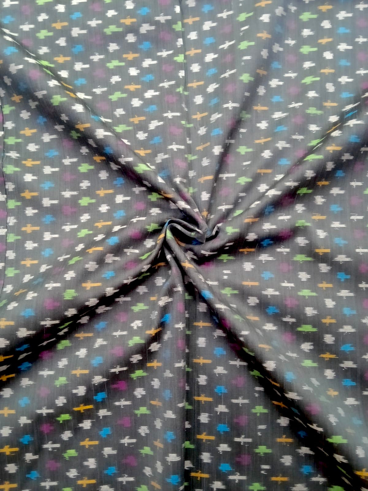 Ikkat silk fabric