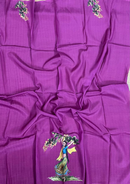 Silk (powerloom) digital print blouse piece