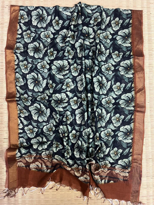 Silk cotton digital print dupatta