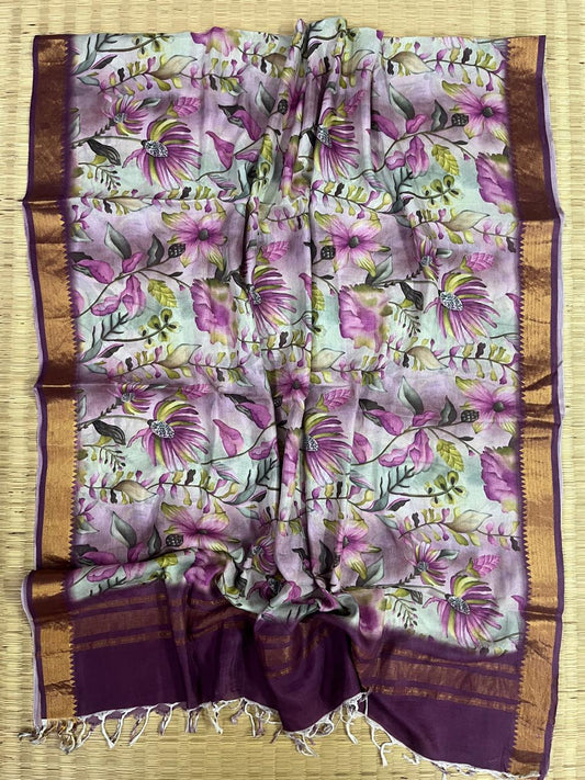 Silk cotton digital print dupatta
