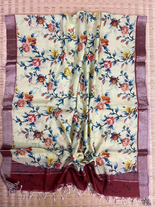 Silk cotton digital print dupatta