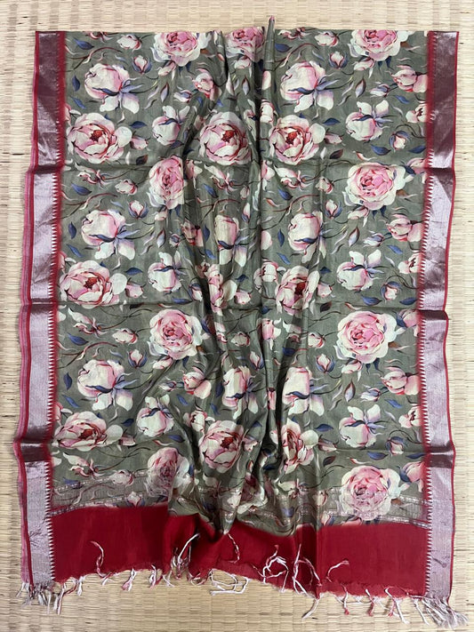 Silk cotton digital print dupatta