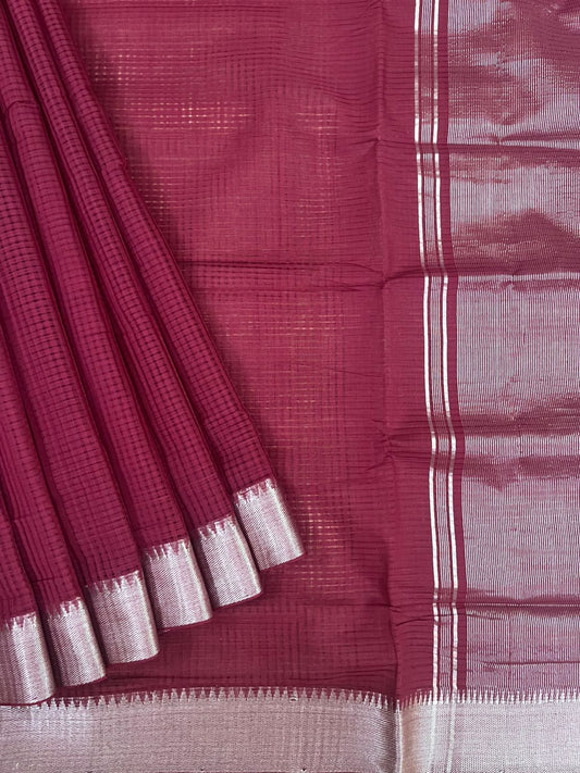 cotton missing check saree