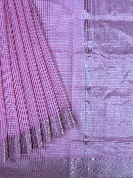 Cotton missing check saree