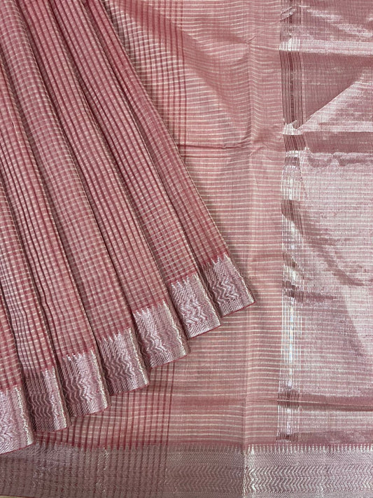 Cotton missing check saree