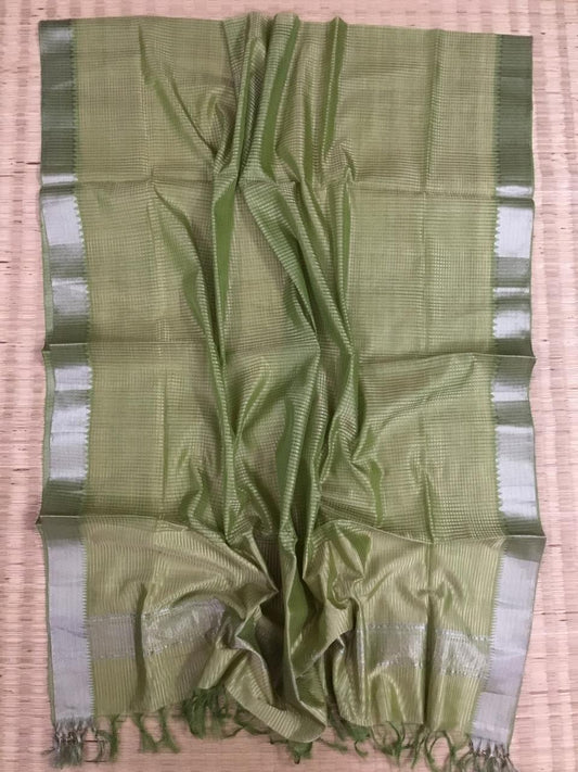Silk cotton missing checks dupatta