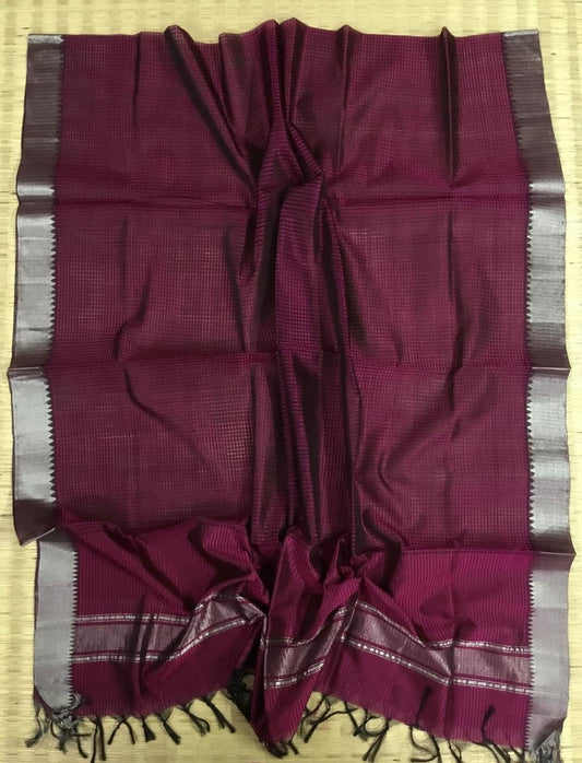 Silk cotton missing checks dupatta