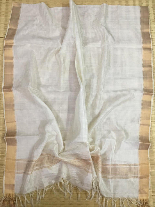 Silk cotton missing checks dupatta