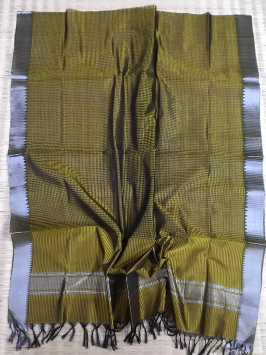 Silk cotton missing checks dupatta