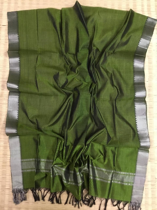 Silk cotton missing checks dupatta