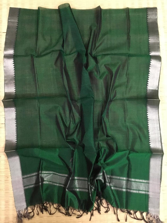 Silk cotton missing checks dupatta
