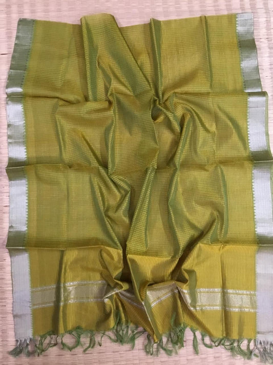 Silk cotton missing checks dupatta