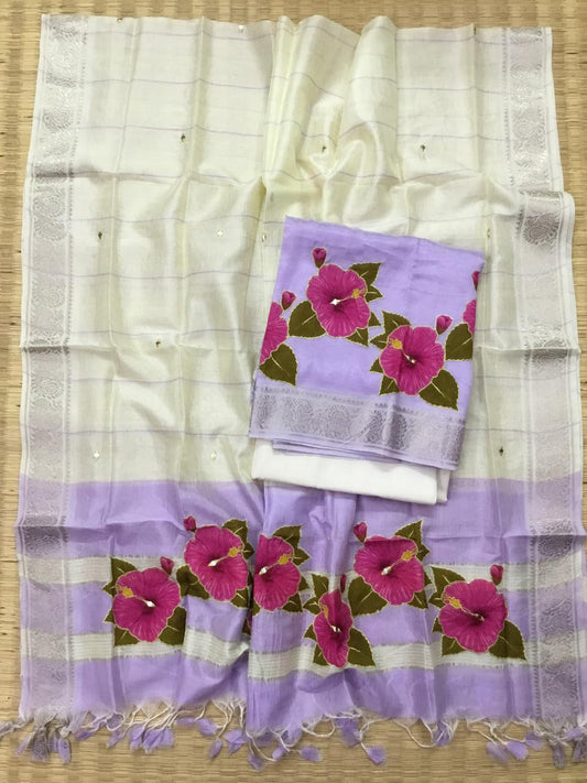 Silkcotton applique salwar
