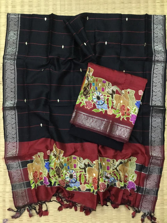 Silkcotton applique salwar