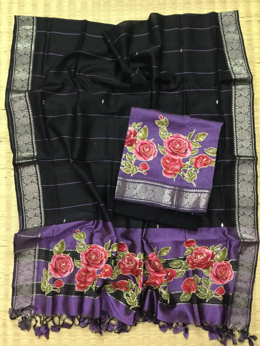 Silkcotton applique salwar