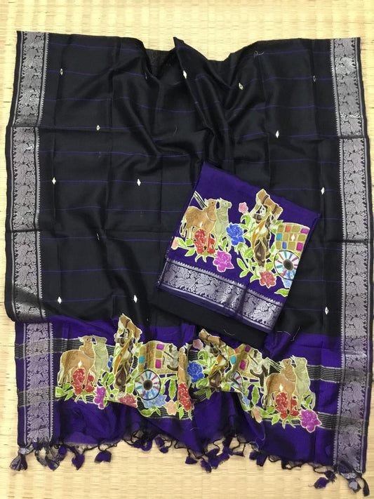 Silkcotton applique salwar