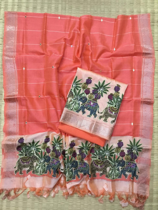 Silkcotton applique salwar