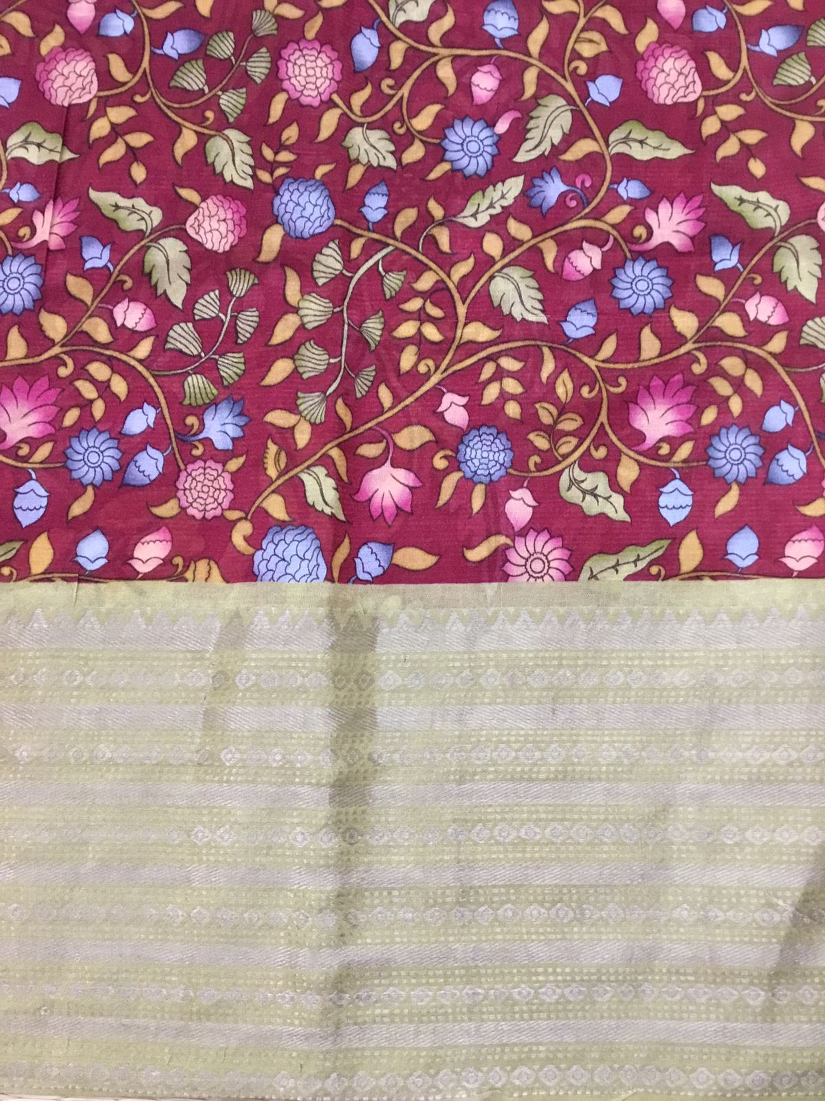 Silkcotton polka dots saree