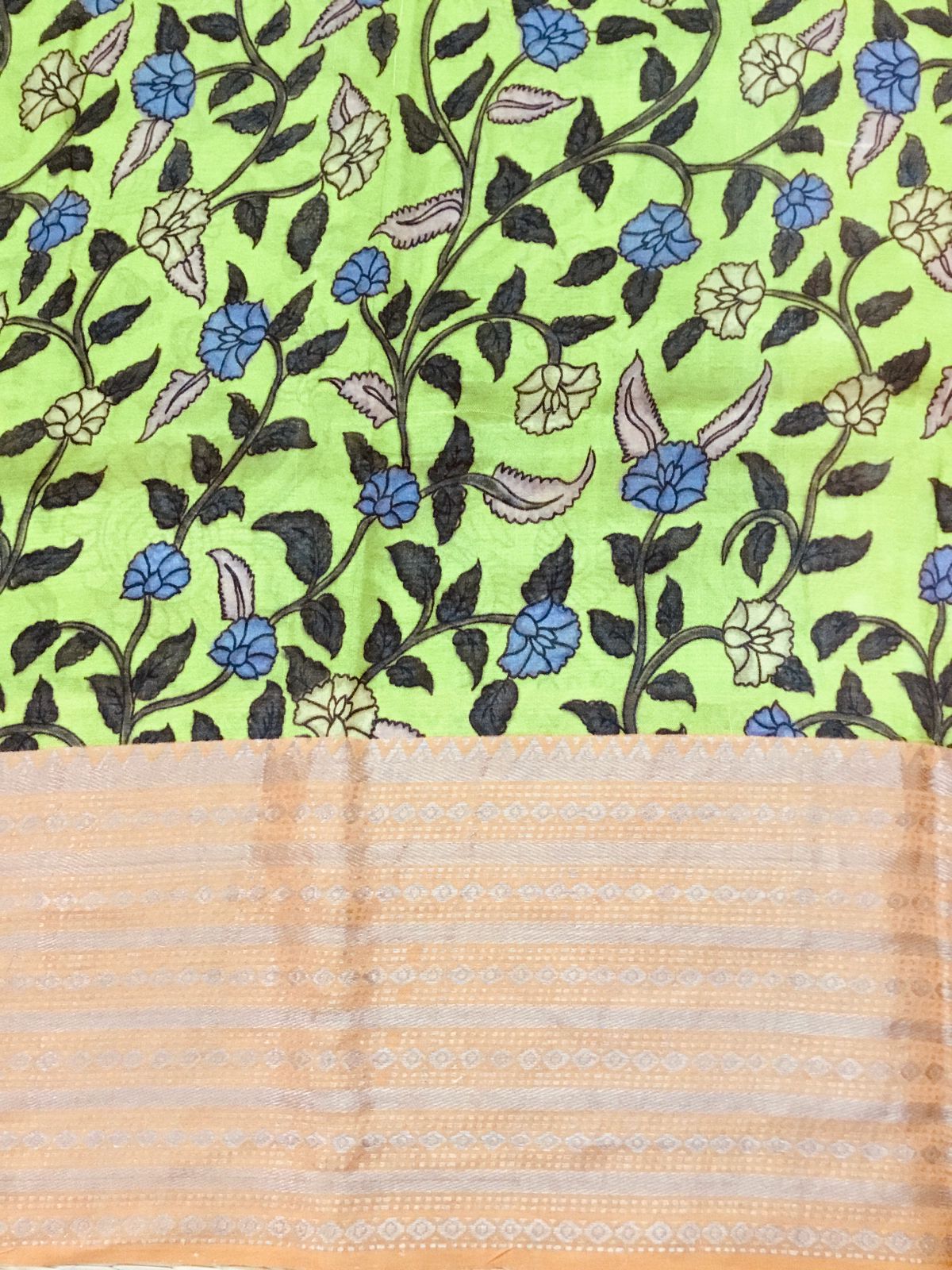 Silkcotton polka dots saree