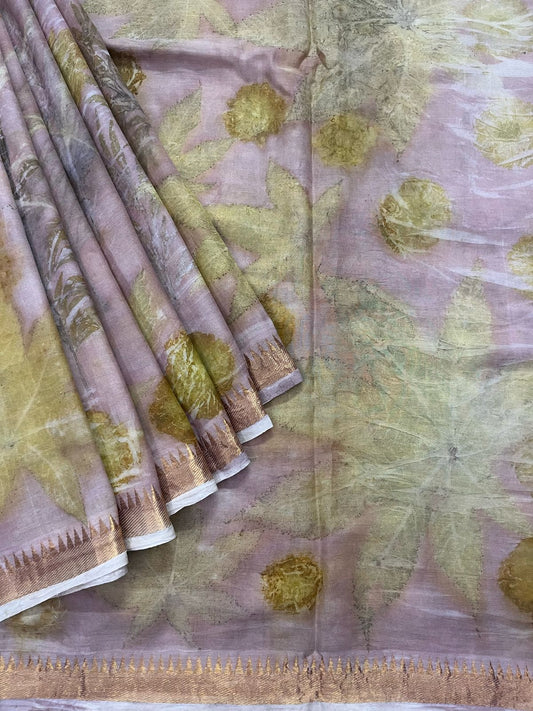 Eco print nature saree