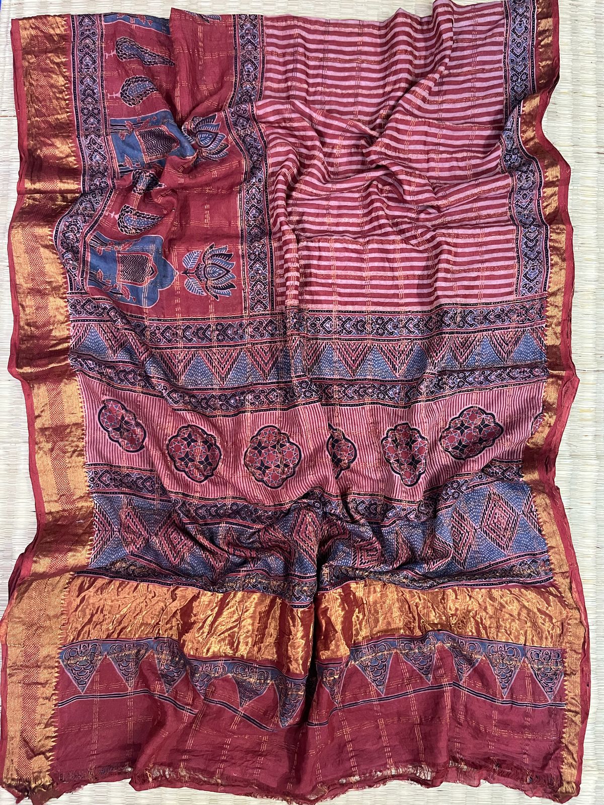 Ajrakh saree