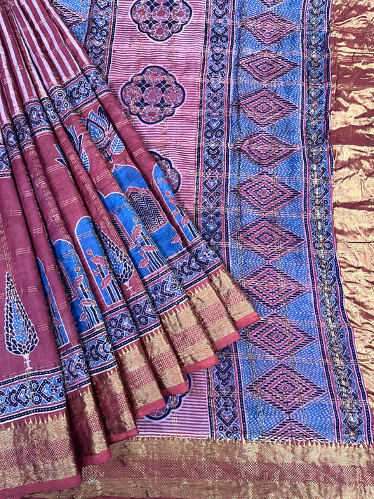 Ajrakh saree