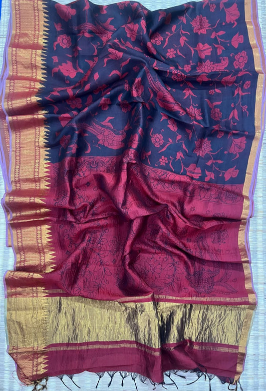 Reverse penkalamkari saree