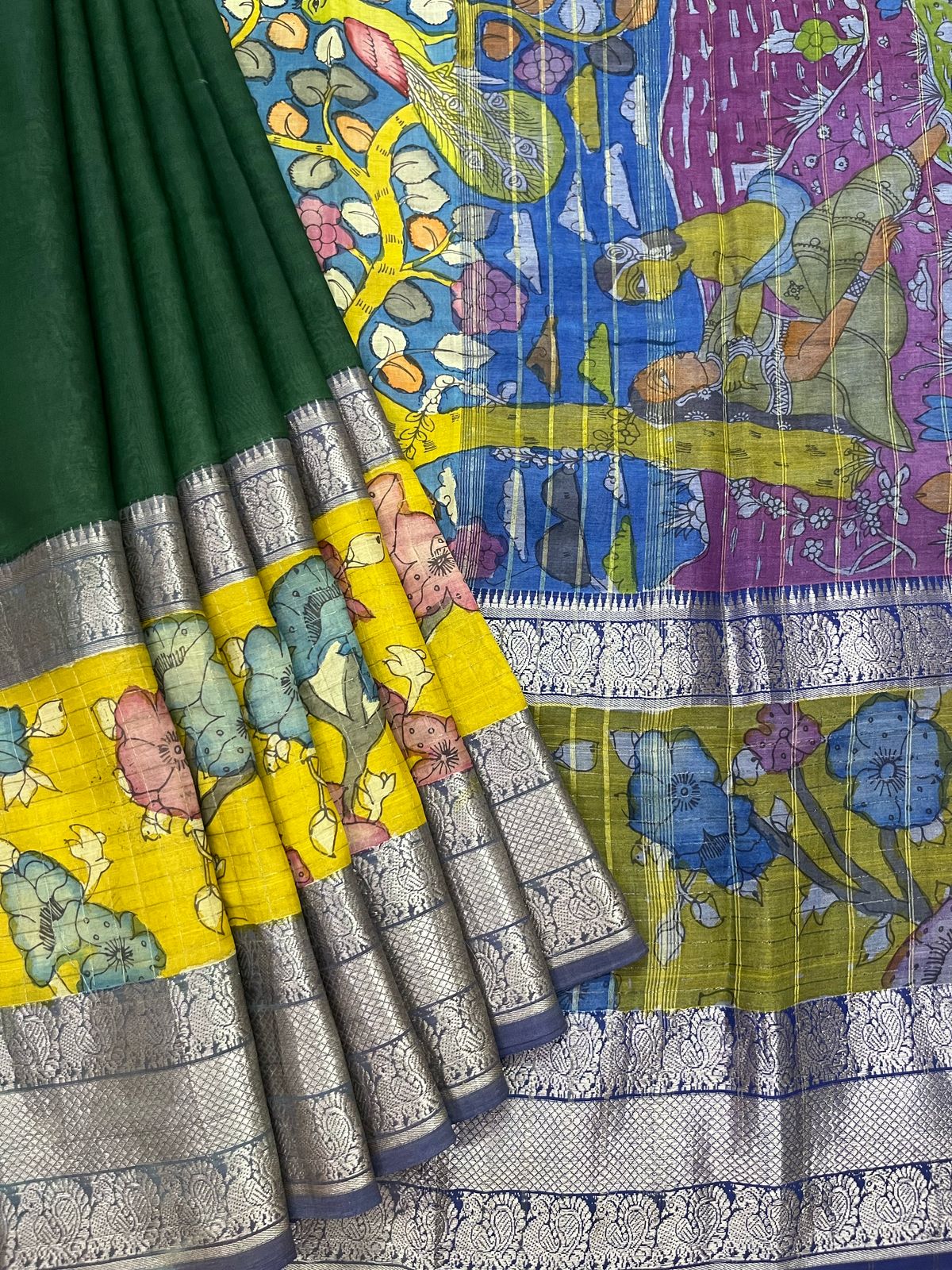 Pen kalamkari saree