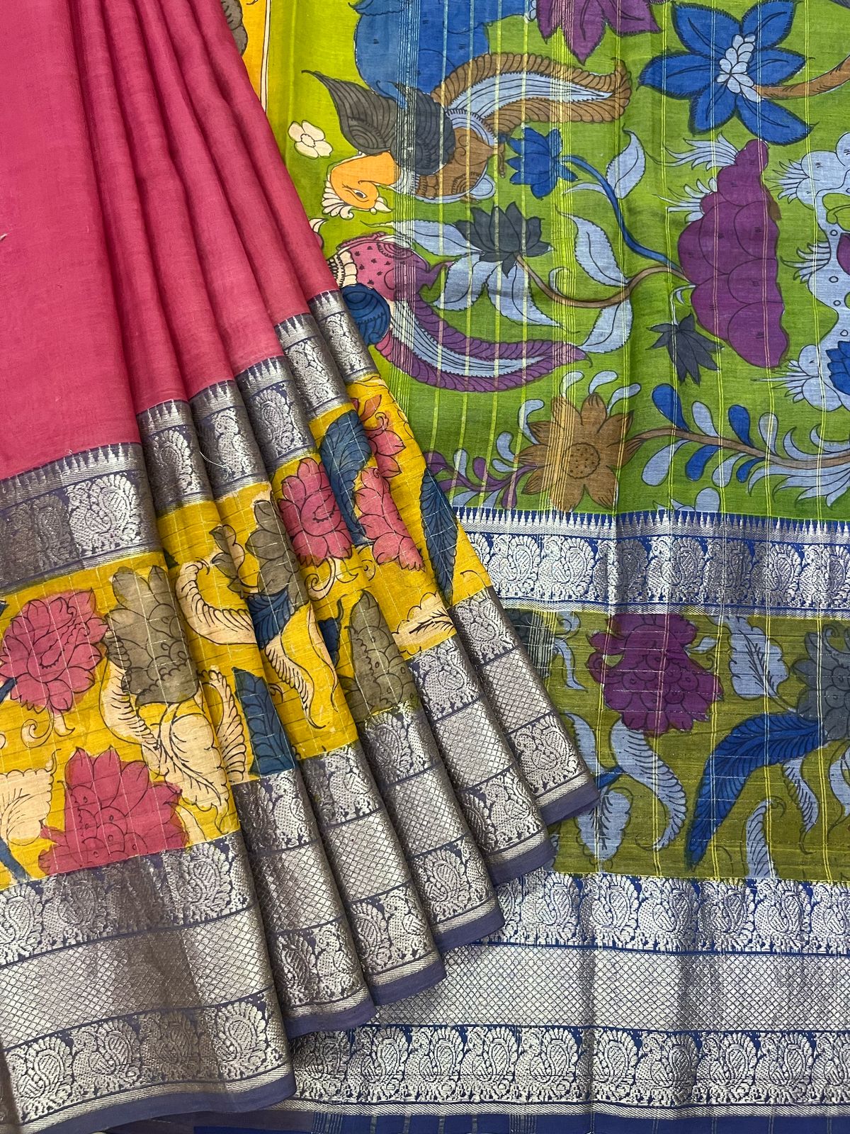 Pen kalamkari saree