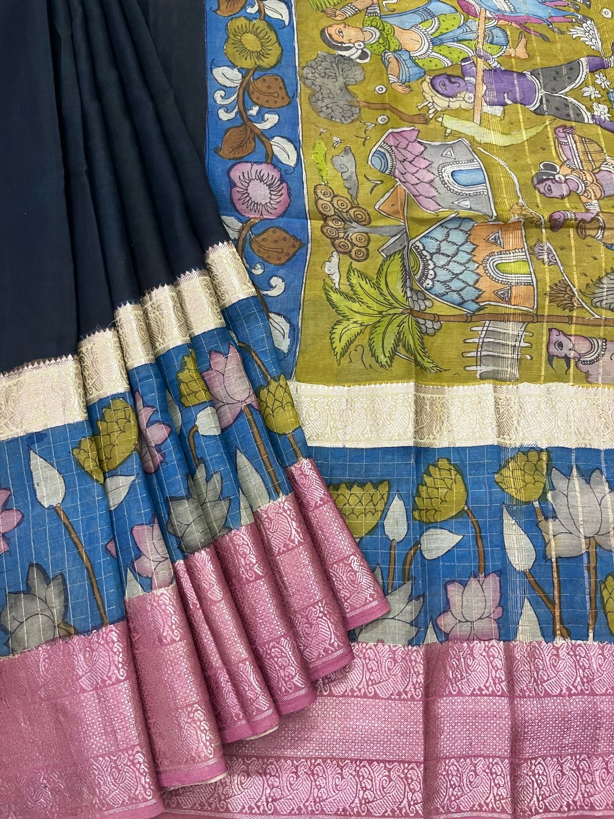 Pen kalamkari saree