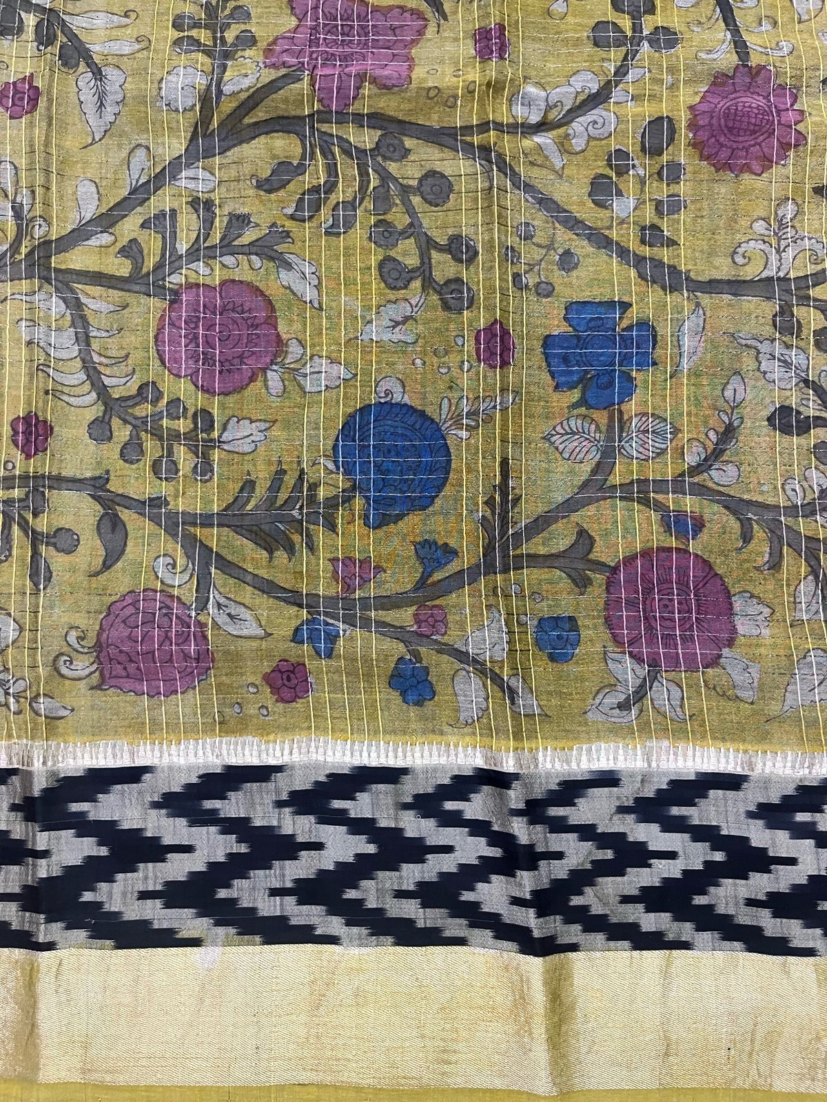 Pen kalamkari saree