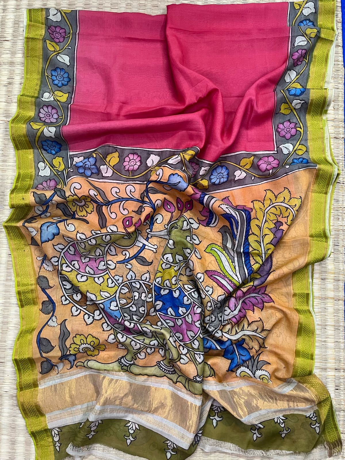 Pen kalamkari saree