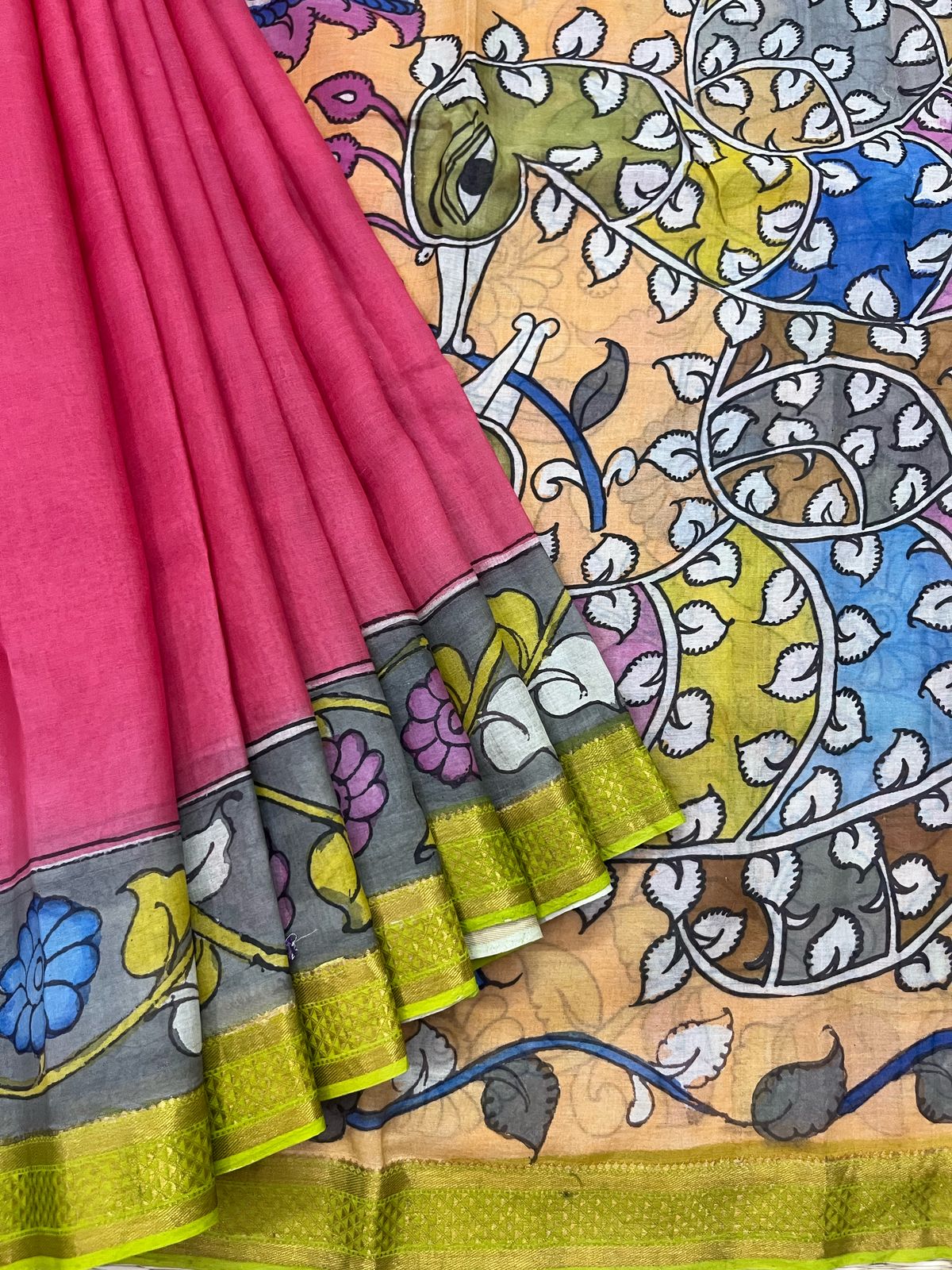 Pen kalamkari saree