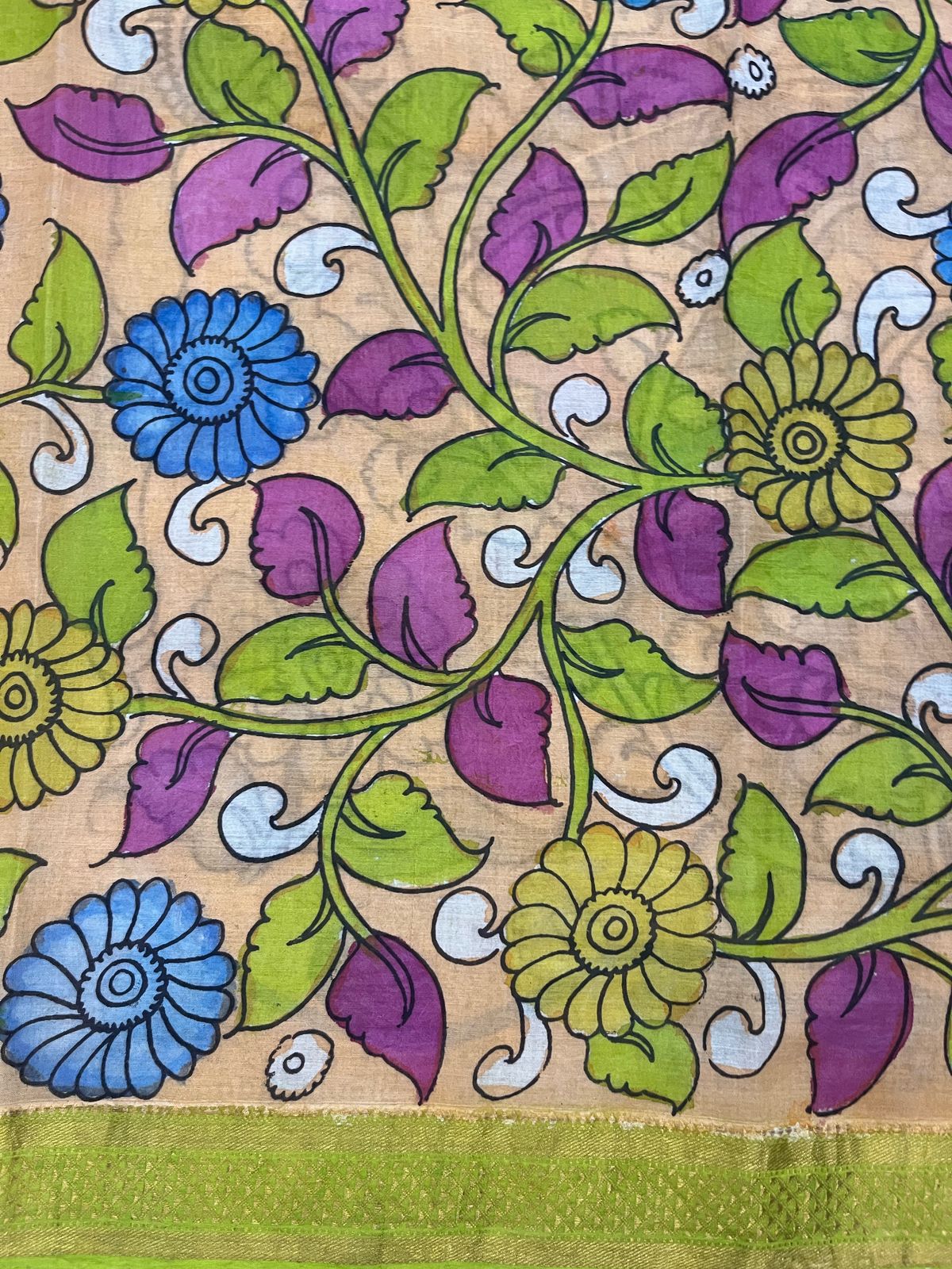 Pen kalamkari saree